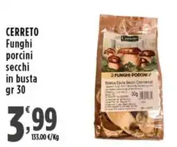 Rossotono Carrefour Cerreto Funghi porcini secchi in busta offerta
