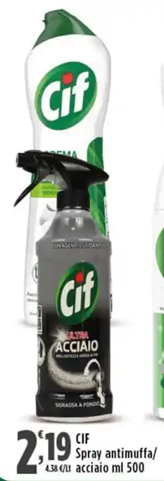 Rossotono Carrefour Cif Spray antimuffa/acciaio offerta