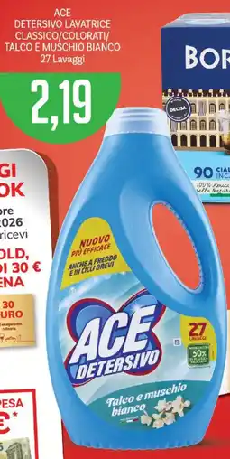 Supermercati Piccolo Ace detersivo lavatrice classico/colorati/ talco e muschio bianco offerta