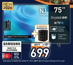 Unieuro Samsung 75" Smart 4K LED TV offerta