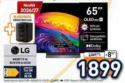 Unieuro LG 65" Smart 4K OLED EVO AI TV offerta