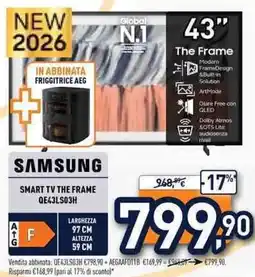 Unieuro Samsung 43" Smart TV The Frame offerta