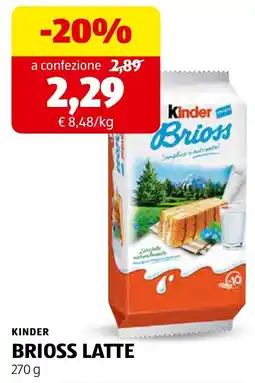 ALDI Kinder Brioss Latte offerta