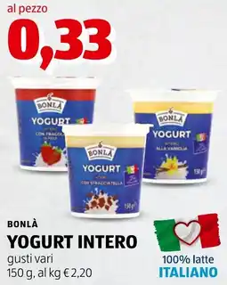 ALDI Bonlà Yogurt intero offerta