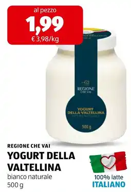 ALDI Regione che vai Yogurt della Valtellina bianco naturale offerta