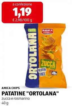 ALDI Amica chips patatine "ortolana" zucca e rosmarino offerta