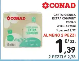 Spazio Conad Carta igienica extra comfort Conad offerta