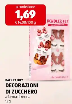 ALDI Back Family Decorazioni di zucchero a forma di renna offerta
