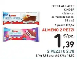 Spazio Conad Fetta al latte Kinder classica offerta
