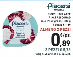 Spazio Conad Ficchi di latte Piacersi Conad offerta
