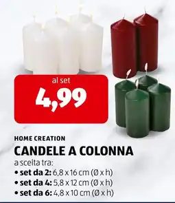 ALDI Home Creation Candele a Colonna offerta