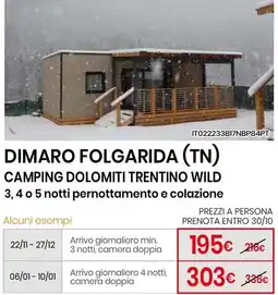 Eurospin Camping Dolomiti Trentino Wild offerta