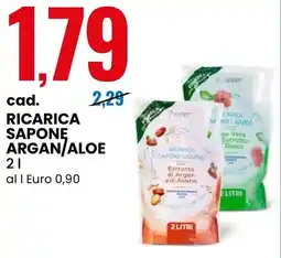Eurospin Ricarica sapone liquido argan/aloe offerta