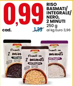 Eurospin Pronti in 2 minuti Riso Integrale offerta
