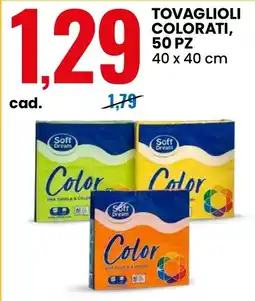 Eurospin Tovaglioli colorati Soft Dream offerta