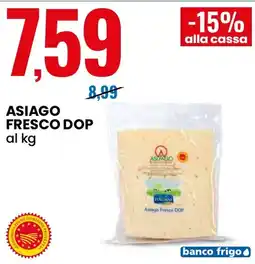 Eurospin Asiago Fresco DOP offerta