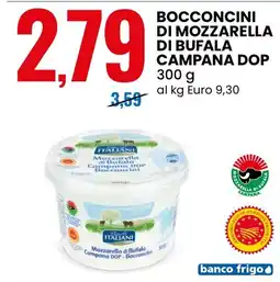 Eurospin Bocconcini di mozzarella di bufala campana dop italiani offerta