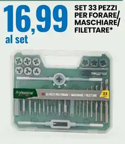 Eurospin Professional set 33 pezzi per forare/ maschiare/ filettare offerta