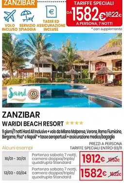 Eurospin Zanzibar Waridi Beach Resort offerta