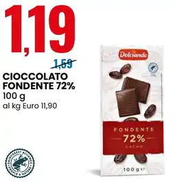 Eurospin Cioccolato fondente Dolciando offerta