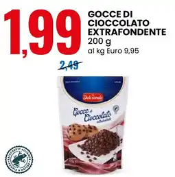 Eurospin Gocce di cioccolato extrafondente Dolciando offerta