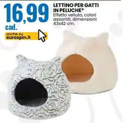 Eurospin Lettino per gatti in peluche offerta