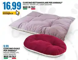 Eurospin Cuscino rettangolare per animali offerta