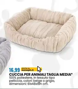 Eurospin Cuccia per animali taglia media offerta