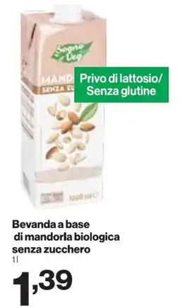 In'S Mercato Sogno Veg bevanda a base di mandorla biologica senza zucchero offerta