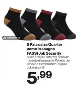 In'S Mercato Calze Quarter uomo in spugna FASSI Job Security offerta
