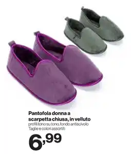 In'S Mercato Pantofola donna a scarpetta chiusa, in velluto offerta