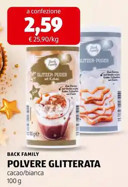 ALDI Back Family polvere glitterata cacao/bianca offerta