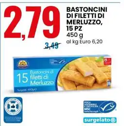 Eurospin BASTONCINI DI FILETTI DI MERLUZZO, 15 PZ offerta