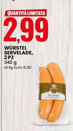 Eurospin WÜRSTEL SERVELADE, 2 PZ offerta