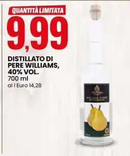 Eurospin DISTILLATO DI PERE WILLIAMS 40% VOL offerta