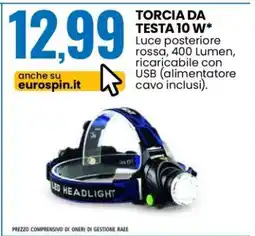 Eurospin TORCIA DA TESTA 10 W offerta