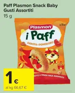 Carrefour Paff Plasmon Snack Baby Gusti Assortiti offerta