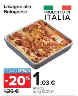 Carrefour Lasagne alla Bolognese offerta