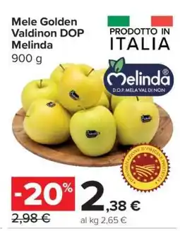 Carrefour Mele Golden Valdinon DOP Melinda offerta