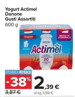 Carrefour Yogurt Actimel Danone Gusti Assortiti offerta