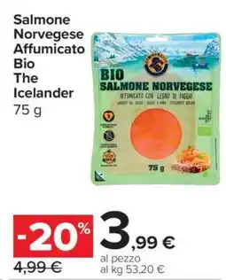 Carrefour Salmone Norvegese Affumicato Bio The Icelander offerta