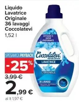 Carrefour Liquido Lavatrice Originale 36 lavaggi Coccolatevi offerta