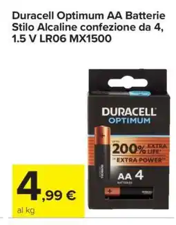 Carrefour Duracell Optimum AA Batterie offerta