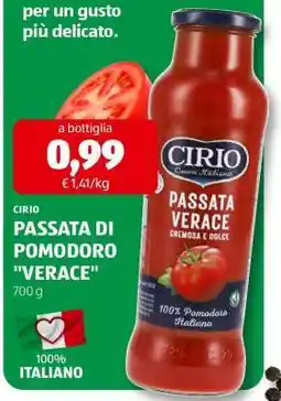 ALDI CIRIO PASSATA DI POMODORO VERACE offerta