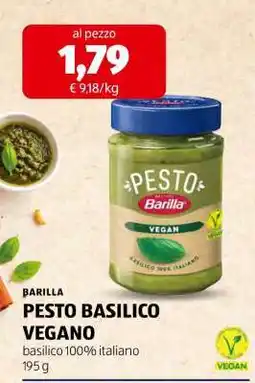 ALDI BARILLA PESTO BASILICO VEGANO offerta