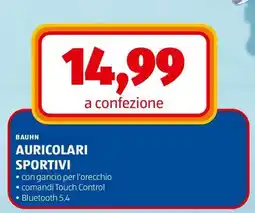 ALDI BAUHN AURICOLARI SPORTIVI offerta