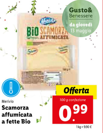 Lidl Scamorza affumicata a fette Bio offerta
