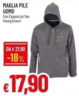 Galassia Maglia pile uomo con cappuccio You Young Coveri offerta