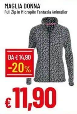 Galassia Maglia donna Full Zip In Micropile Fantasia Animalier offerta