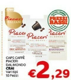 Crai Crai caps caffé piaceri dal mondo offerta